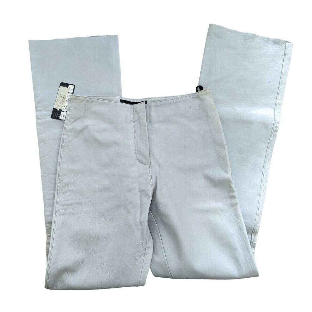 Vintage Deadstock Ambitions Size 29 Cow Leather Ice Blue 90s Raw Hem